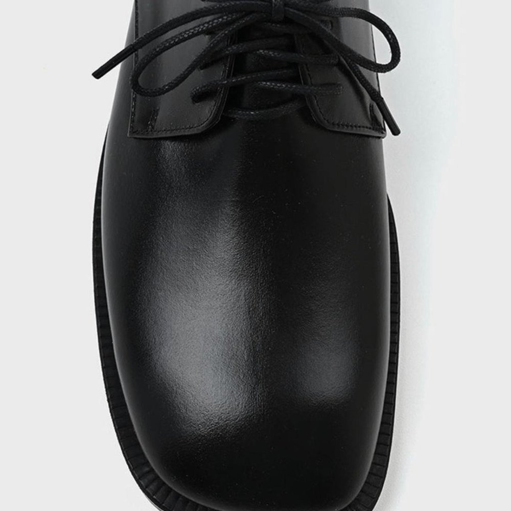 Low Classic Black Leather Oxford Shoes size 39 - Picture 6 of 8